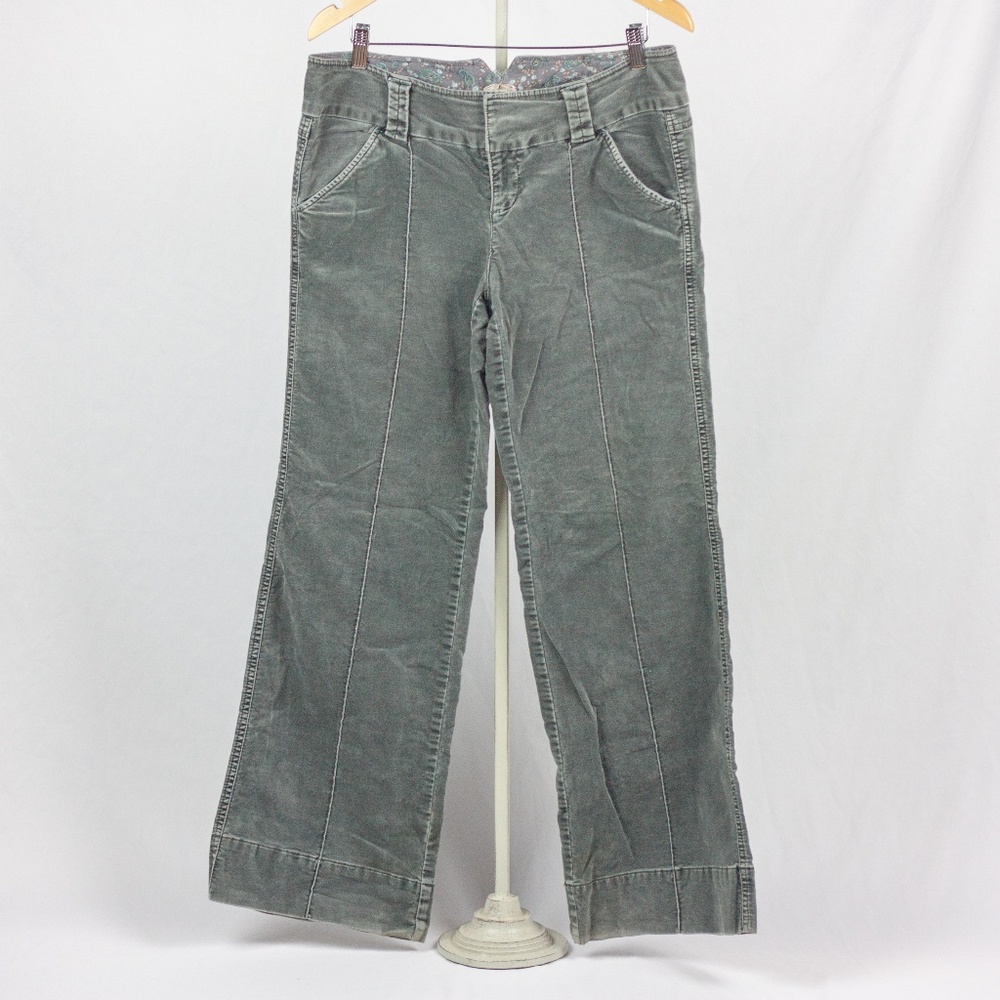 Free People gray velvet wide leg pants 12